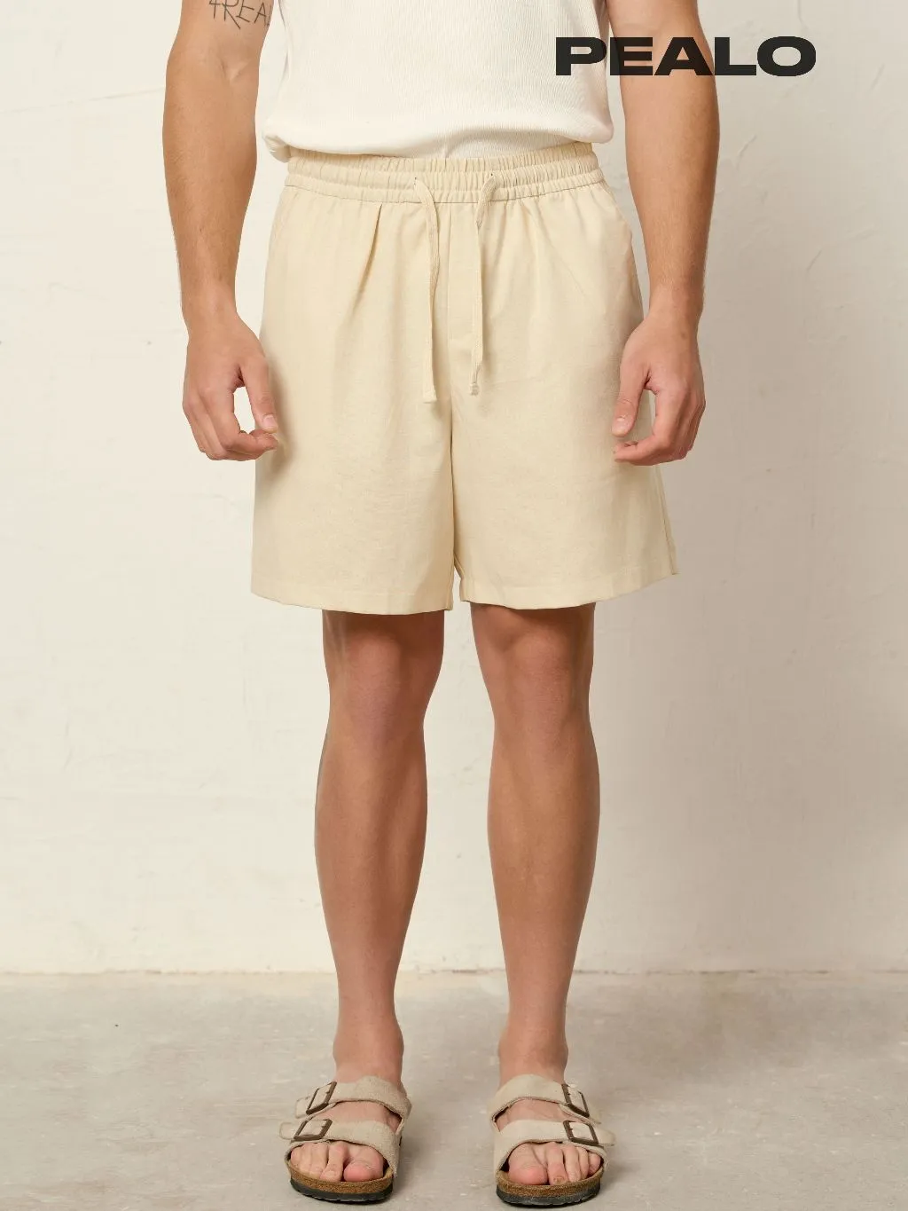 Ảnh Quần short linen rayon PEALO thoáng mát mềm mại tạo cảm giác thoải mái phong cách trẻ trung 1