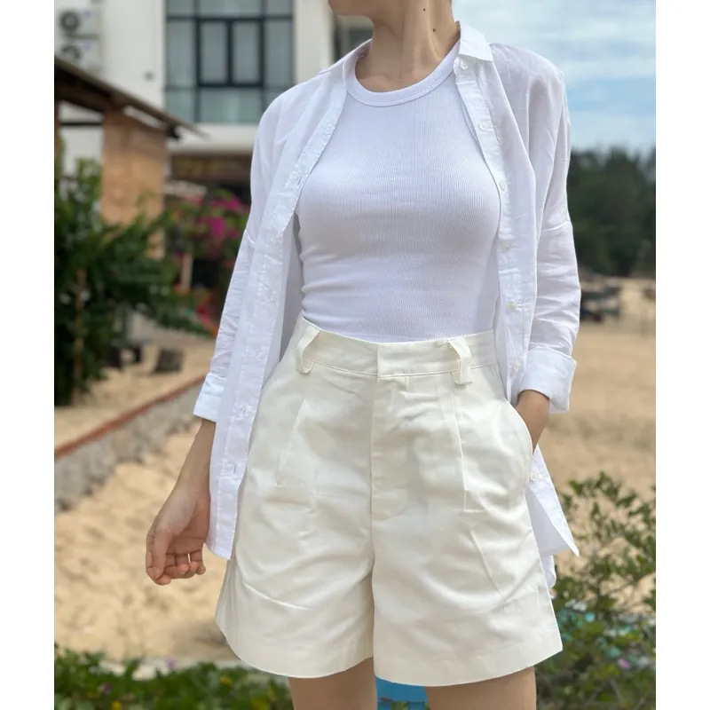 Ảnh Quần short lưng cao phong cách parisian đơn giản thanh lịch idée 3