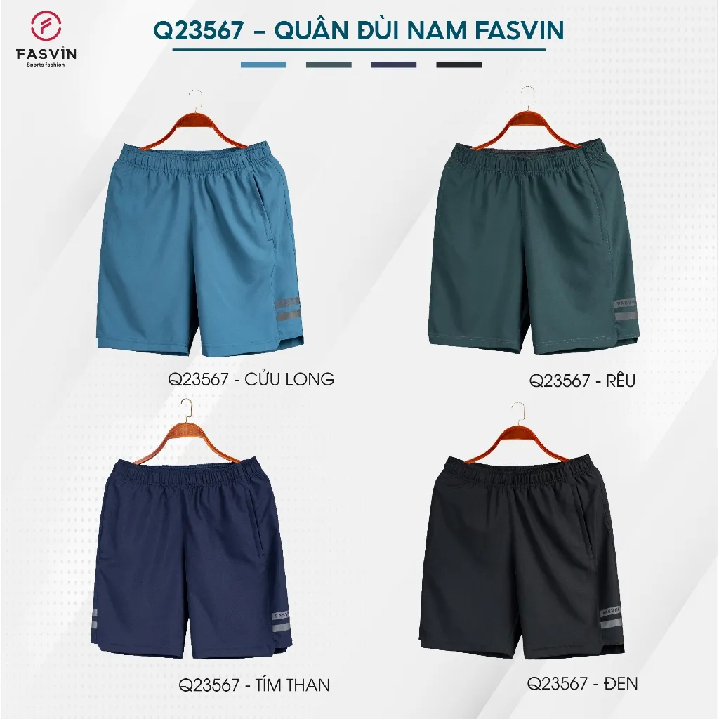 Ảnh Quần short nam Fasvin Q23567.HN vải dù gió mềm mát co giãn thoải mái tiện dụng chất đẹp hàng nhà máy 3