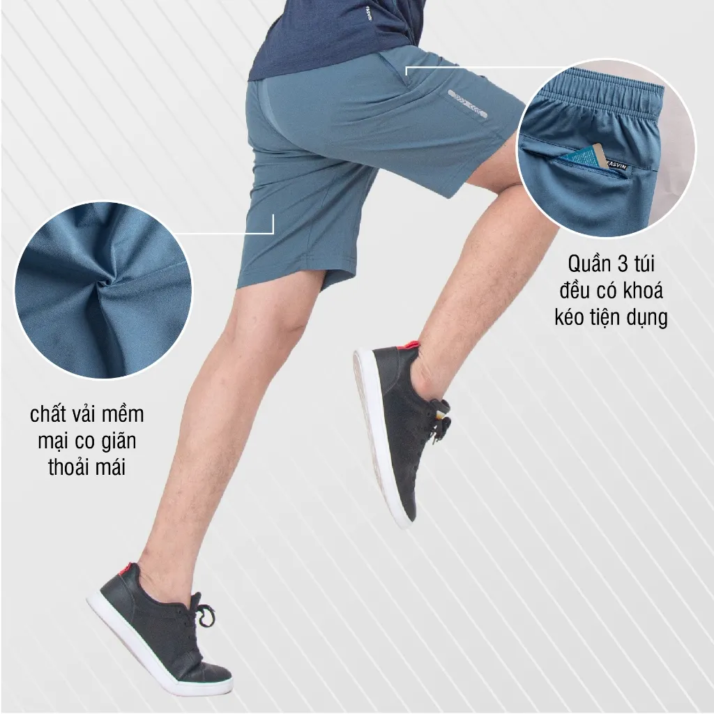 Ảnh Quần short nam FASVIN thể thao vải gió, thoải mái, chuẩn phom, siêu nhẹ Q21450.HN 3