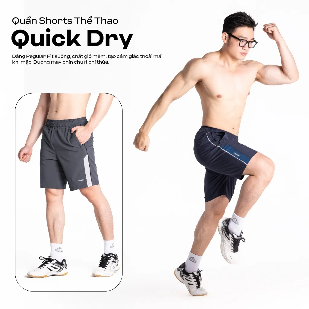 Ảnh Quần Short Nam GUZADO Cao Cấp, Cạp Chun Dày Dặn Vải Gió Mềm Mại, Co Giãn Vận Động Thoải Mái GSR08 4