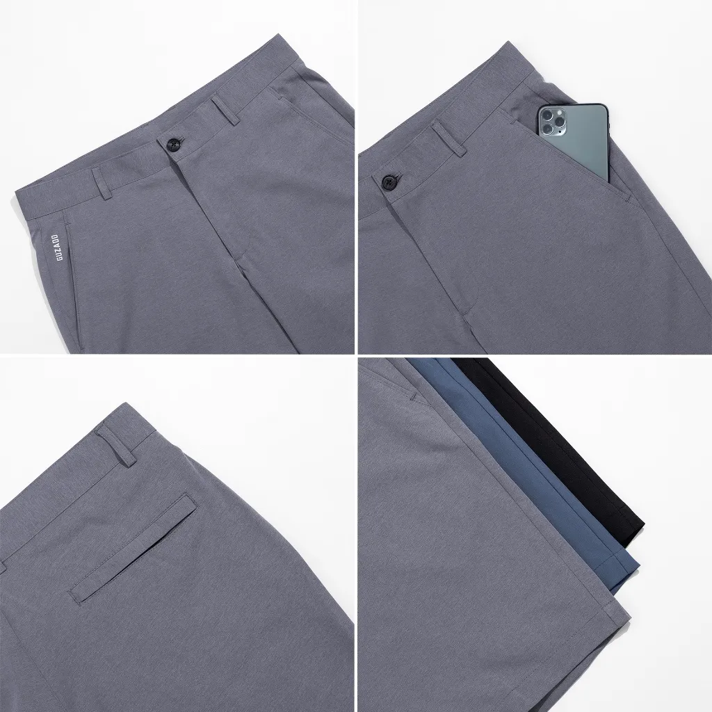 Ảnh Quần Short Nam Guzado Form Kaki Vải Gió Thiết Kế Cạp Cúc Lịch Sự,Màu Sắc Basic GSR15. 4