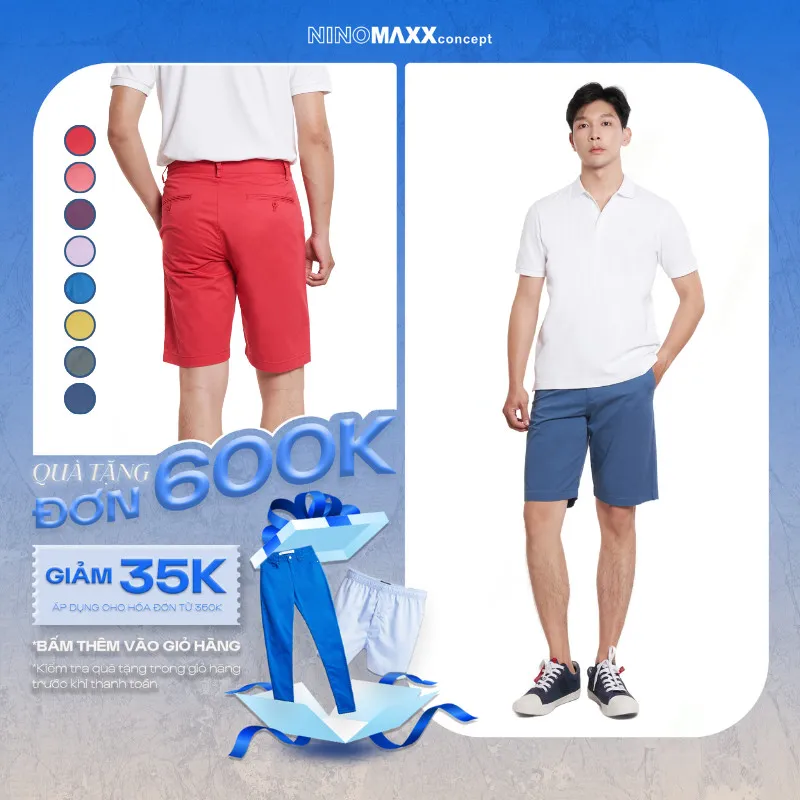 Đánh Giá Quần Short Nam Kaki Cotton Co Giãn NINOMAXX 2304004 - Thoải Mái & Phong Cách