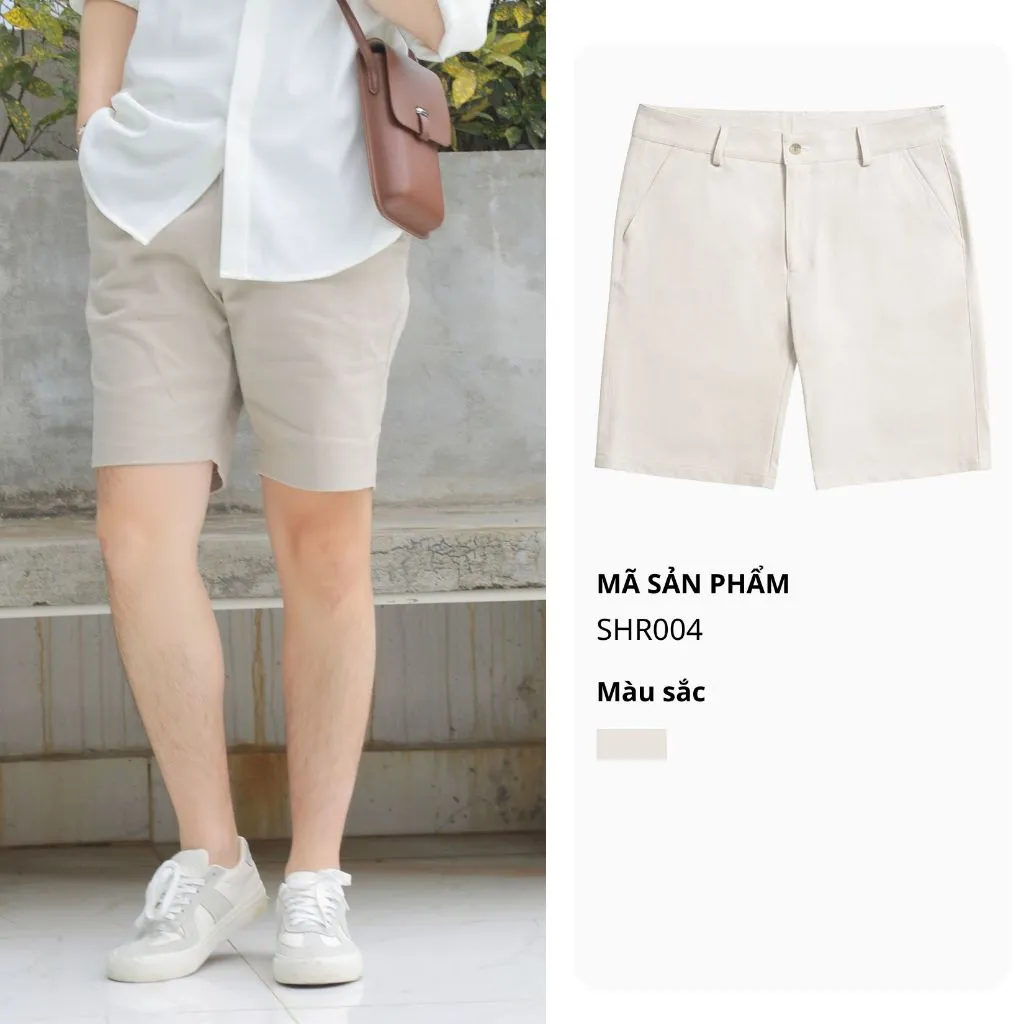 Ảnh Quần Short Nam MANDO Chất Vải Kaki Mềm Mại Nhiều Màu Kiểu Dáng Basic Hàn Quốc Thời Trang Nam MANDO SHR004 2