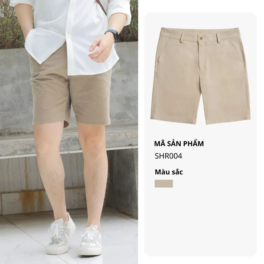 Ảnh Quần Short Nam MANDO Chất Vải Kaki Mềm Mại Nhiều Màu Kiểu Dáng Basic Hàn Quốc Thời Trang Nam MANDO SHR004 3