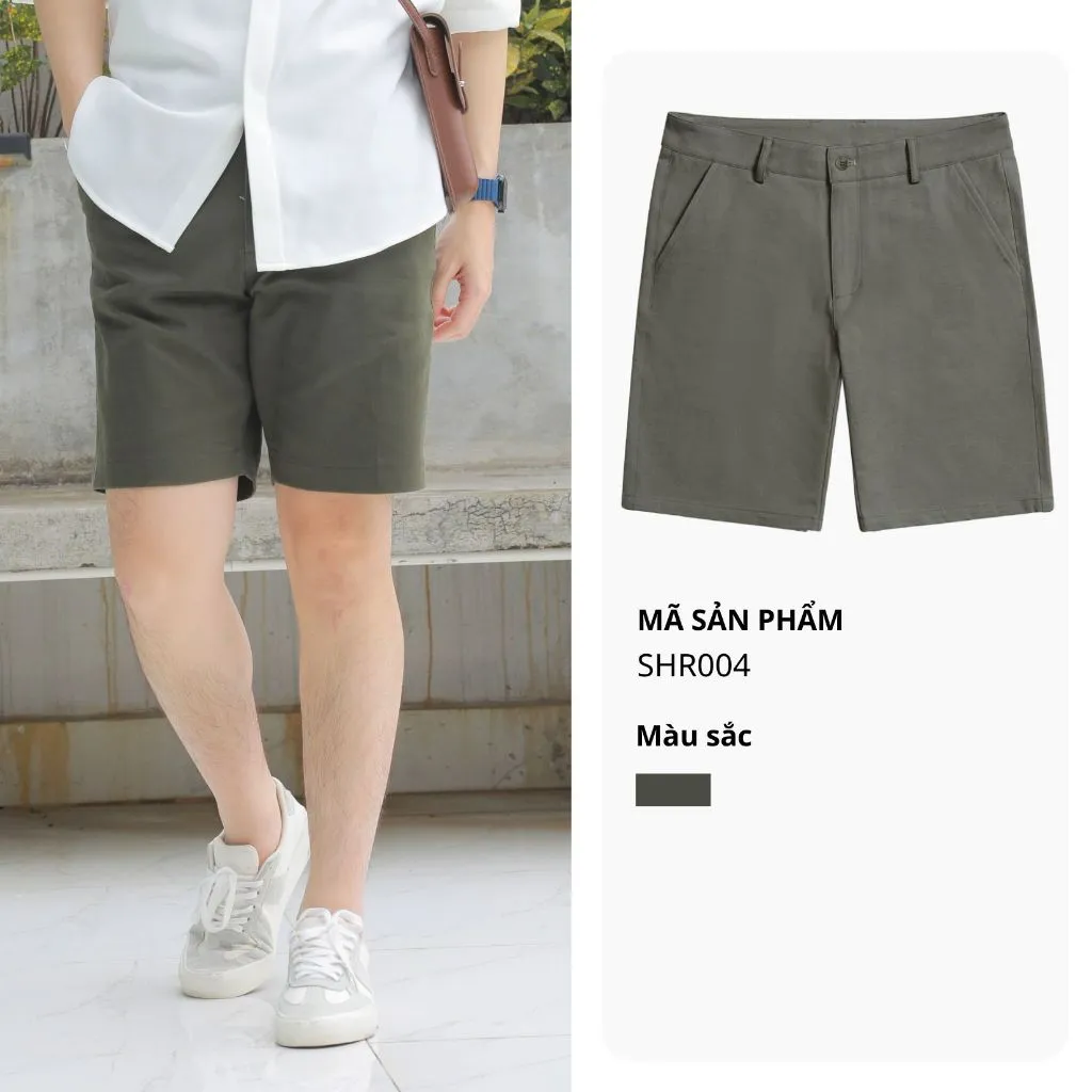 Ảnh Quần Short Nam MANDO Chất Vải Kaki Mềm Mại Nhiều Màu Kiểu Dáng Basic Hàn Quốc Thời Trang Nam MANDO SHR004 4