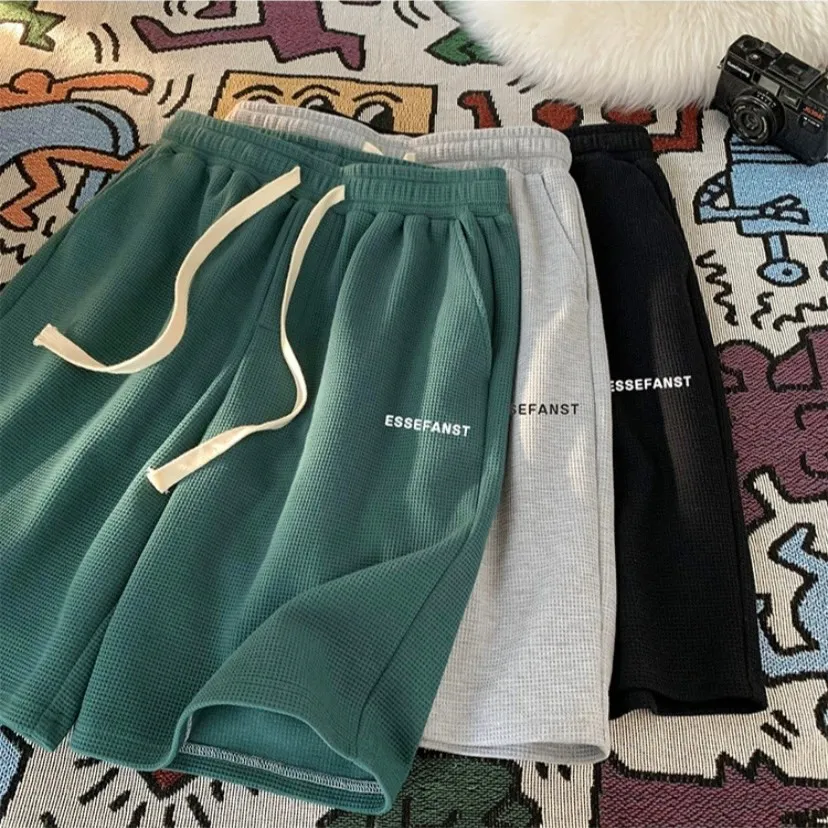 Ảnh Quần Short Nam Nữ Thêu ESSEFANST NAD Unisex Chất Cotton Tổ Ong - Quần Đùi Unisex Thể Thao Mặc Thoáng Mát QĐ 4 1