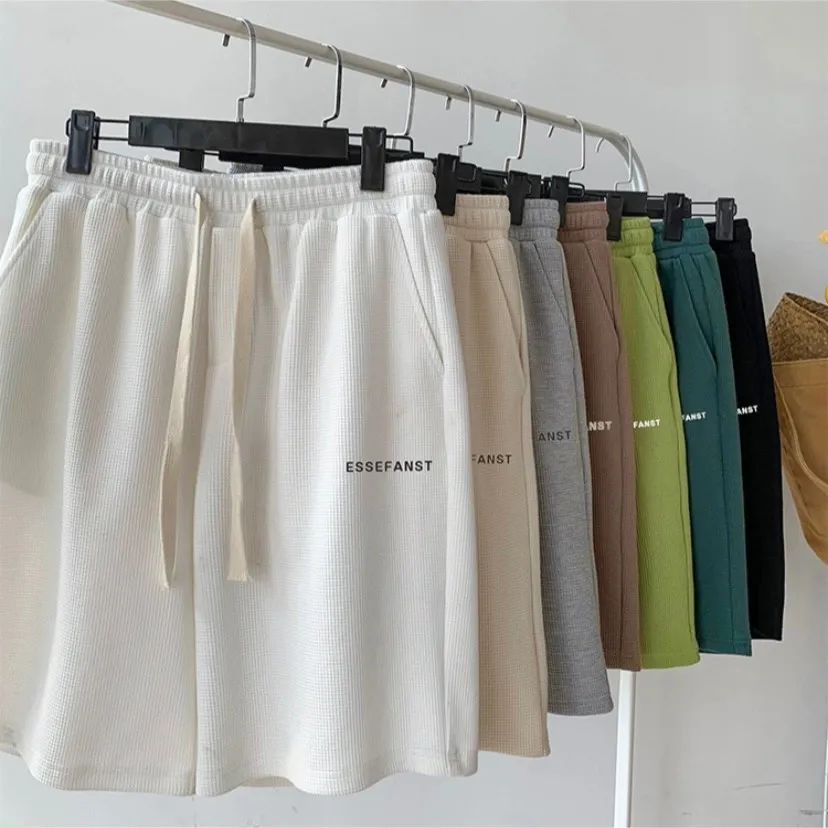 Ảnh Quần Short Nam Nữ Thêu ESSEFANST NAD Unisex Chất Cotton Tổ Ong - Quần Đùi Unisex Thể Thao Mặc Thoáng Mát QĐ 4 4