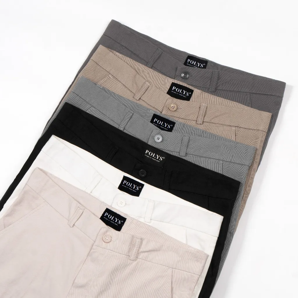 Ảnh Quần short nam POLYS Fullbox vải Kaki Cotton dày dặn, co giãn Form Regular Quần Short Kaki Nam 2
