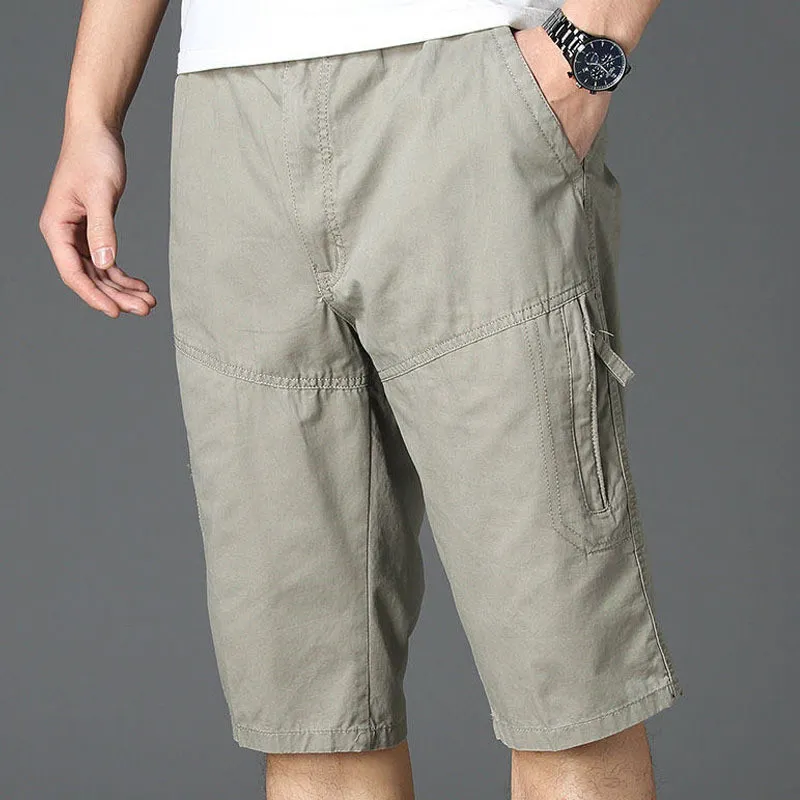 Ảnh Quần Short Nam Quần Short Rời Plus Size Bố Mặc Ngoài Mùa Hè Cotton Thường Ngày Cướp Biển Quần Short Thứ Năm L-6XL BEFOYI ZXH085 3