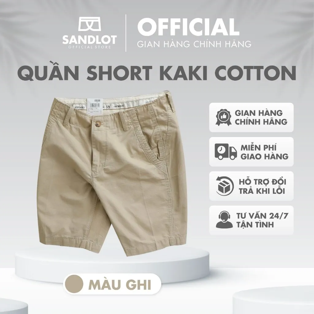 Ảnh Quần Short Nam SANDLOT Thời Trang Basic Cao Cấp, Chất Vải Kaki Dày Dặn, Mềm Mịn, Thấm Hút Mồ Hôi QS01 1