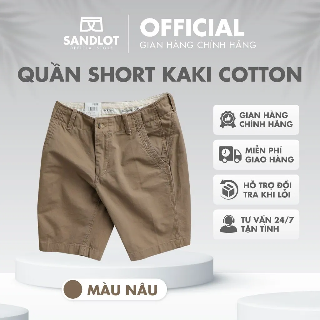 Ảnh Quần Short Nam SANDLOT Thời Trang Basic Cao Cấp, Chất Vải Kaki Dày Dặn, Mềm Mịn, Thấm Hút Mồ Hôi QS01 2