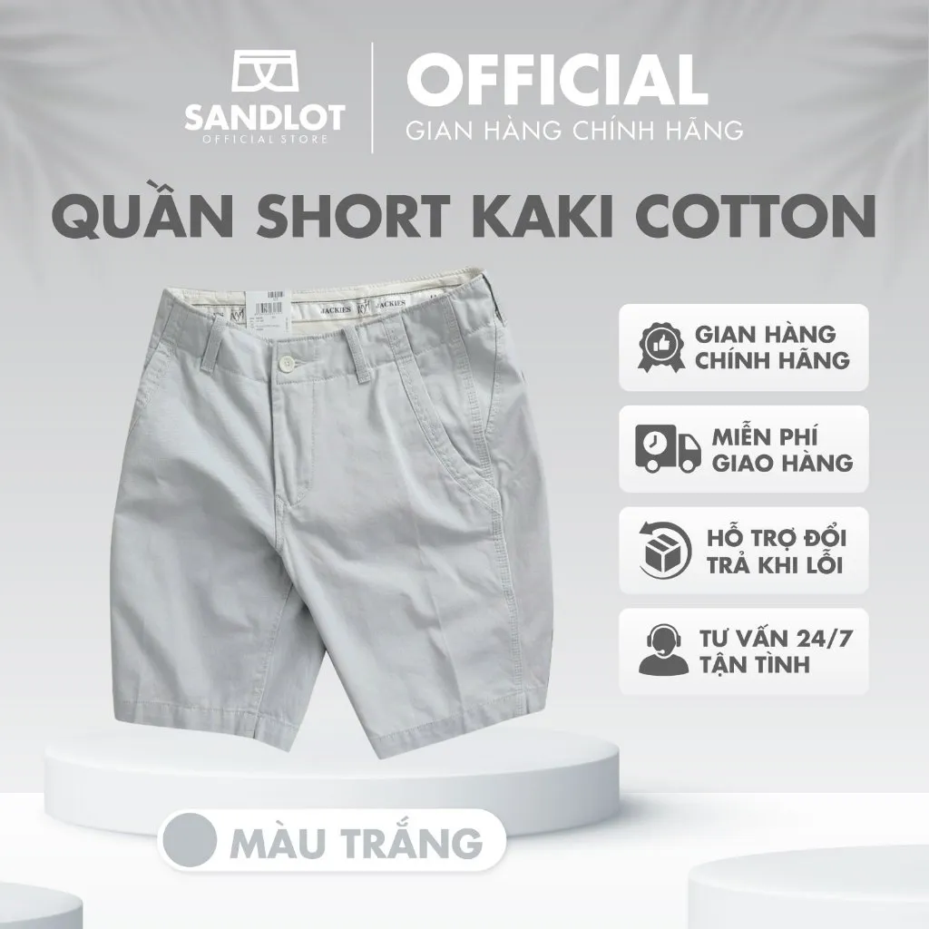 Ảnh Quần Short Nam SANDLOT Thời Trang Basic Cao Cấp, Chất Vải Kaki Dày Dặn, Mềm Mịn, Thấm Hút Mồ Hôi QS01 3