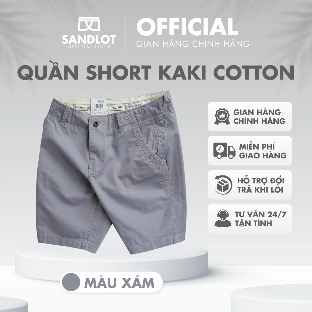 Ảnh Quần Short Nam SANDLOT Thời Trang Basic Cao Cấp, Chất Vải Kaki Dày Dặn, Mềm Mịn, Thấm Hút Mồ Hôi QS01 4