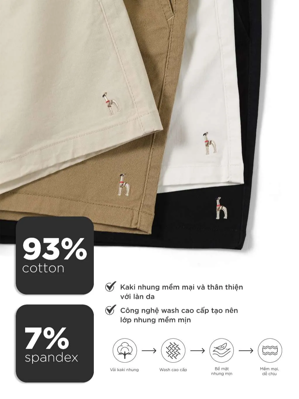 Ảnh Quần short nam SEASON "BA" vải kaki nhung xuất xịn, co giãn 4 chiều, chuẩn form - HUSSIO 3