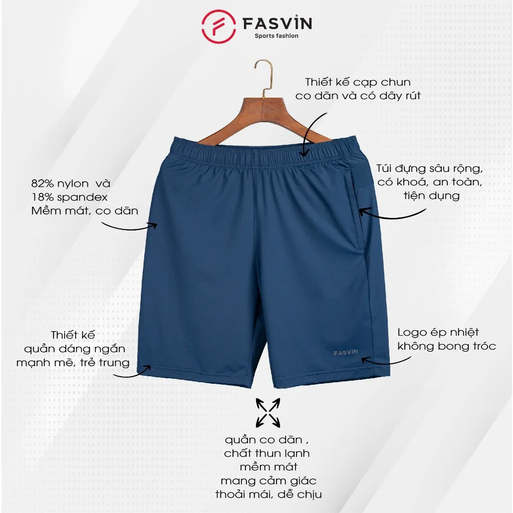 Ảnh Quần Short Nam Thun Lạnh Cao Cấp FASVIN HL22497.HN Hàng Nhà Máy Chất Lượng Đặc Biệt 2