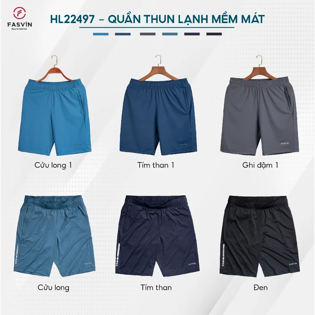 Ảnh Quần Short Nam Thun Lạnh Cao Cấp FASVIN HL22497.HN Hàng Nhà Máy Chất Lượng Đặc Biệt 3