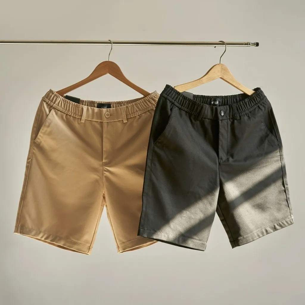 Ảnh Quần Short Nam Trơn Slimfit 4MEN QS060 basic, vải kaki mềm mại, chống nhăn, thoáng mát, trẻ trung 3