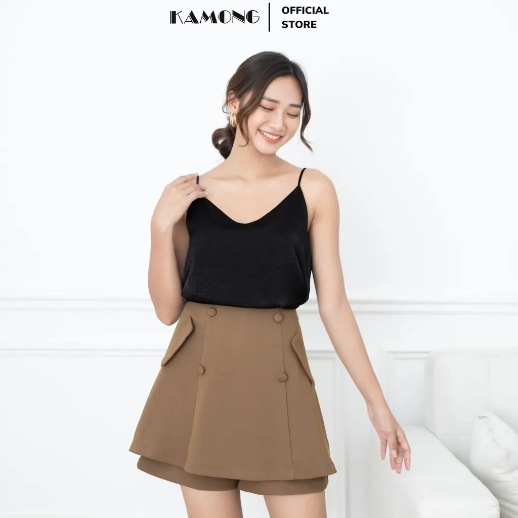 Ảnh Quần short nữ giả váy KAMONG dáng chân váy ngắn thiết kế cao cấp. 3