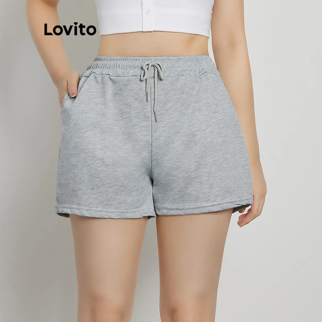 Ảnh Quần short nữ Lovito L00242 lưng thun thiết kế rút dây thời trang năng động cho nữ nhiều màu sắc tùy chọn 4
