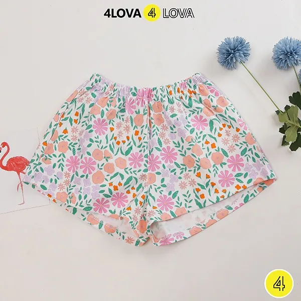 Ảnh Quần short nữ mặc nhà chất coton 4LOVA kiểu đùi dùng đi ngủ mùa hè cực thoáng mát dễ chịu 2
