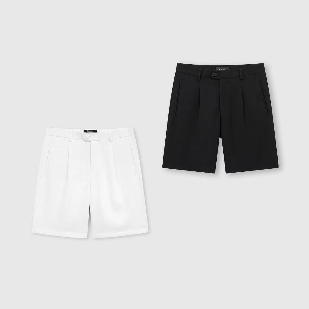 Ảnh Quần short ROWAY, vải chéo hàn co giãn nhẹ, form regular | Short âu 1