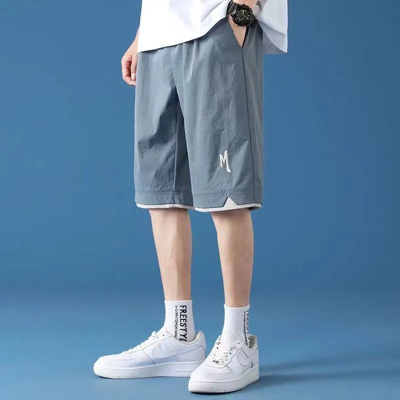 Ảnh Quần short thể thao BEFOYI SLC57 dáng rộng suông khô nhanh in chữ kẻ sọc Hàn Quốc size lớn M-4XL 4