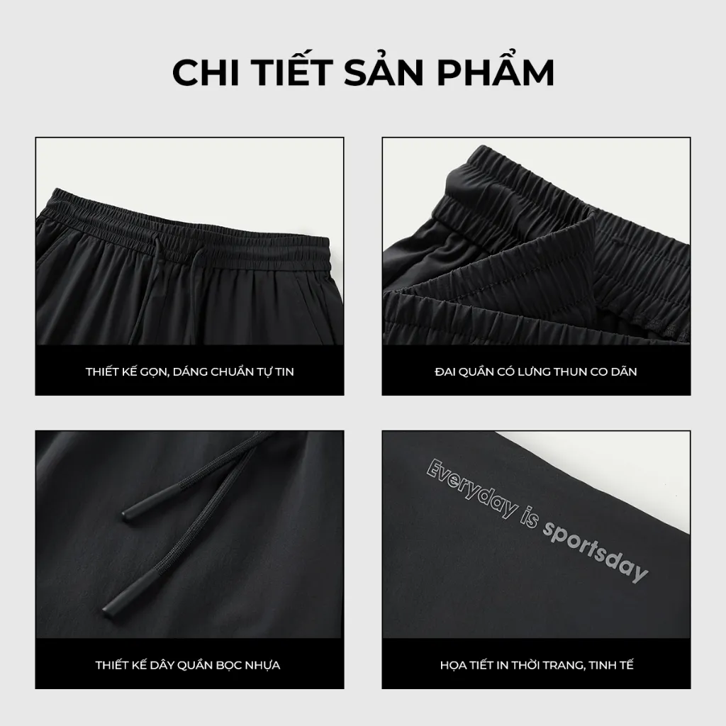 Ảnh Quần short thể thao nam HLA Sportsday Series lưng thun dây rút, chất liệu mát lạnh mềm nhẹ, co giãn thoải mái, thấm hút 4