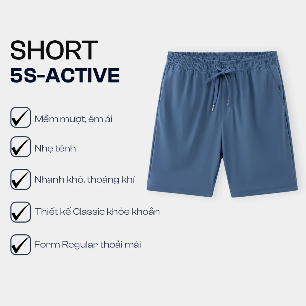 Ảnh Quần Short Thun Nam 5S FASHION Mát,Nhẹ,Phom Regular,Phong Cách Thể Thao Khỏe Khoắn (QST25021) 2