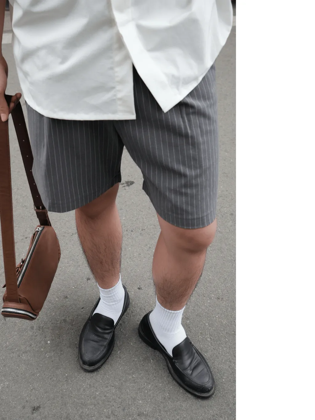 Ảnh Quần short đùi ARMCEO kẻ sọc sidetab thanh lịch sang trọng chất liệu cotton spandex co giãn thoáng mát - N01 2