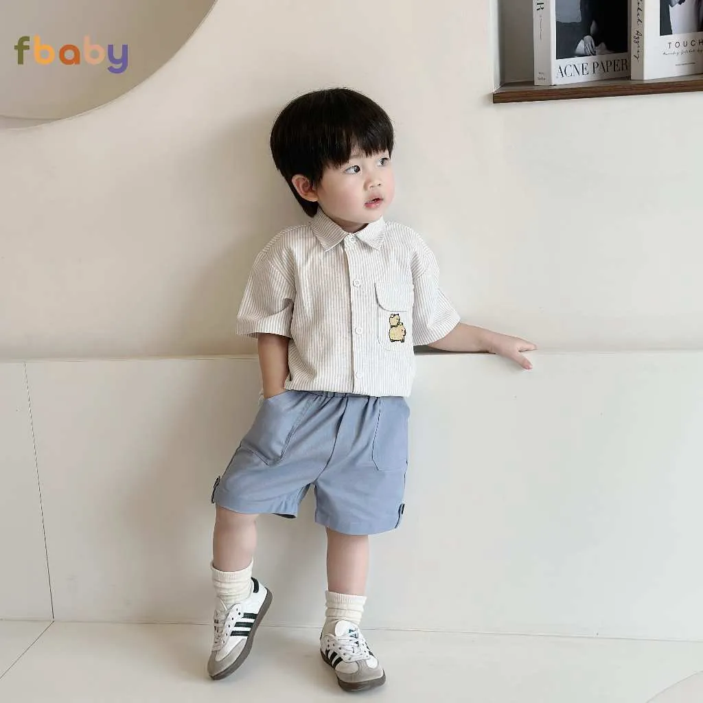 Ảnh Quần Short Đùi Bé Trai Fbaby Linen Thiết Kế Túi Chéo Đính Cúc Co Giãn Mềm Mại Thoáng Mát Thấm Hút Mồ Hôi Đi Chơi, Đi Học 3