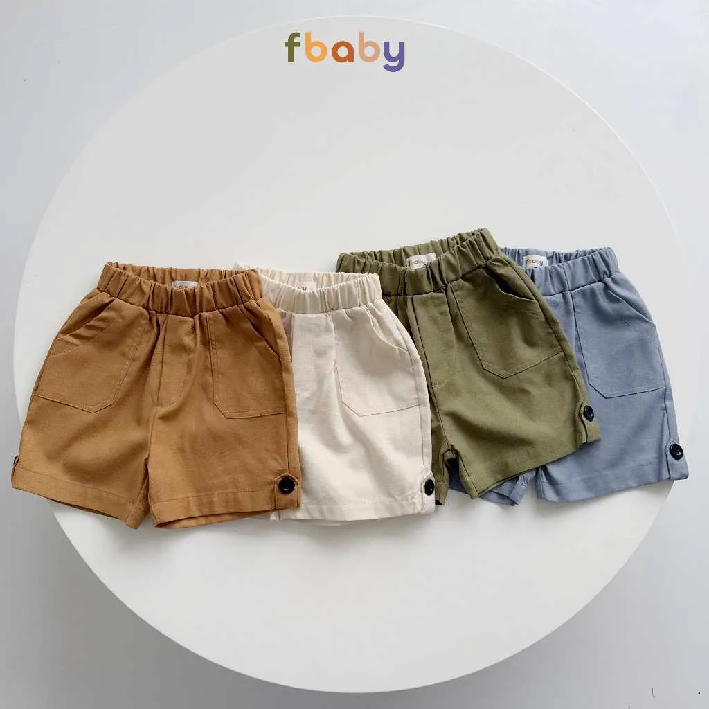 Ảnh Quần Short Đùi Bé Trai Fbaby Linen Thiết Kế Túi Chéo Đính Cúc Co Giãn Mềm Mại Thoáng Mát Thấm Hút Mồ Hôi Đi Chơi, Đi Học 4