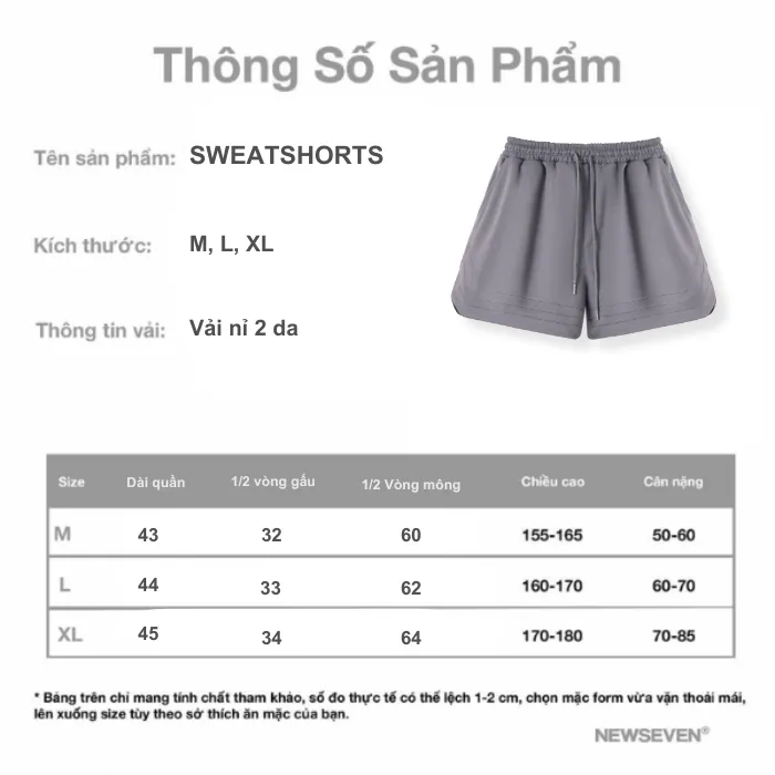 Ảnh Quần Short Đùi Nỉ 2 Da NEWSEVEN SWEATSHORTS NQS.488 1