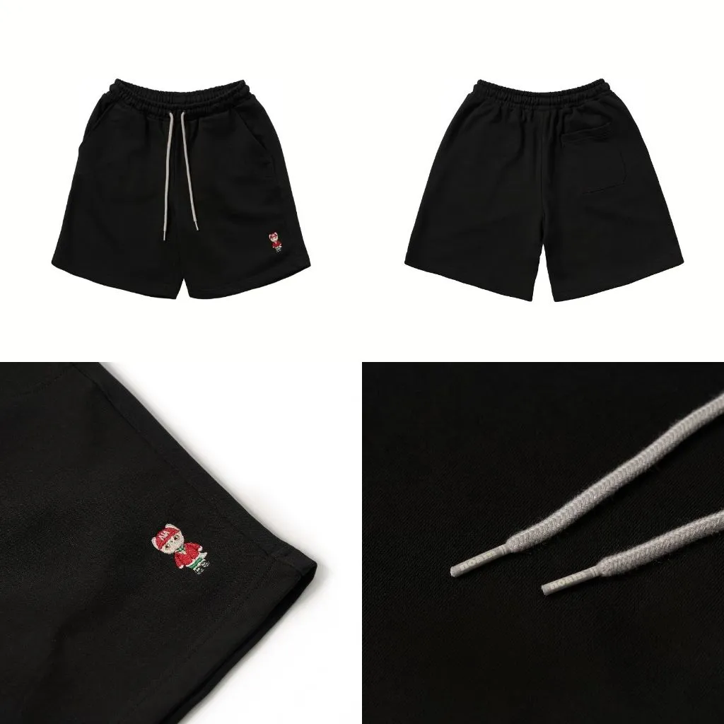 Ảnh Quần Short Unisex NOAM Original Fox Vải nỉ mềm mịn - Màu Đen/ Trắng/ Xám 3