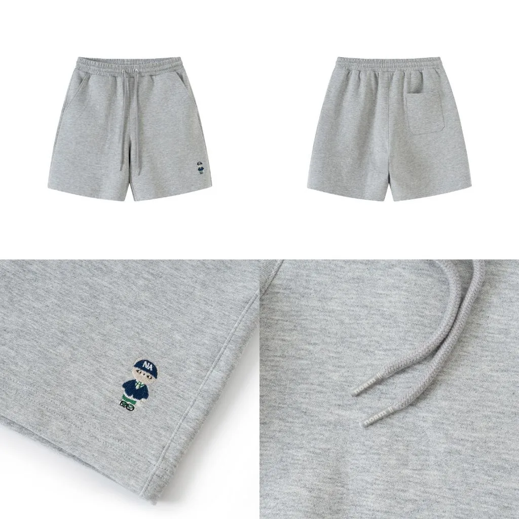 Ảnh Quần Short Unisex NOAM Original Fox Vải nỉ mềm mịn - Màu Đen/ Trắng/ Xám 4