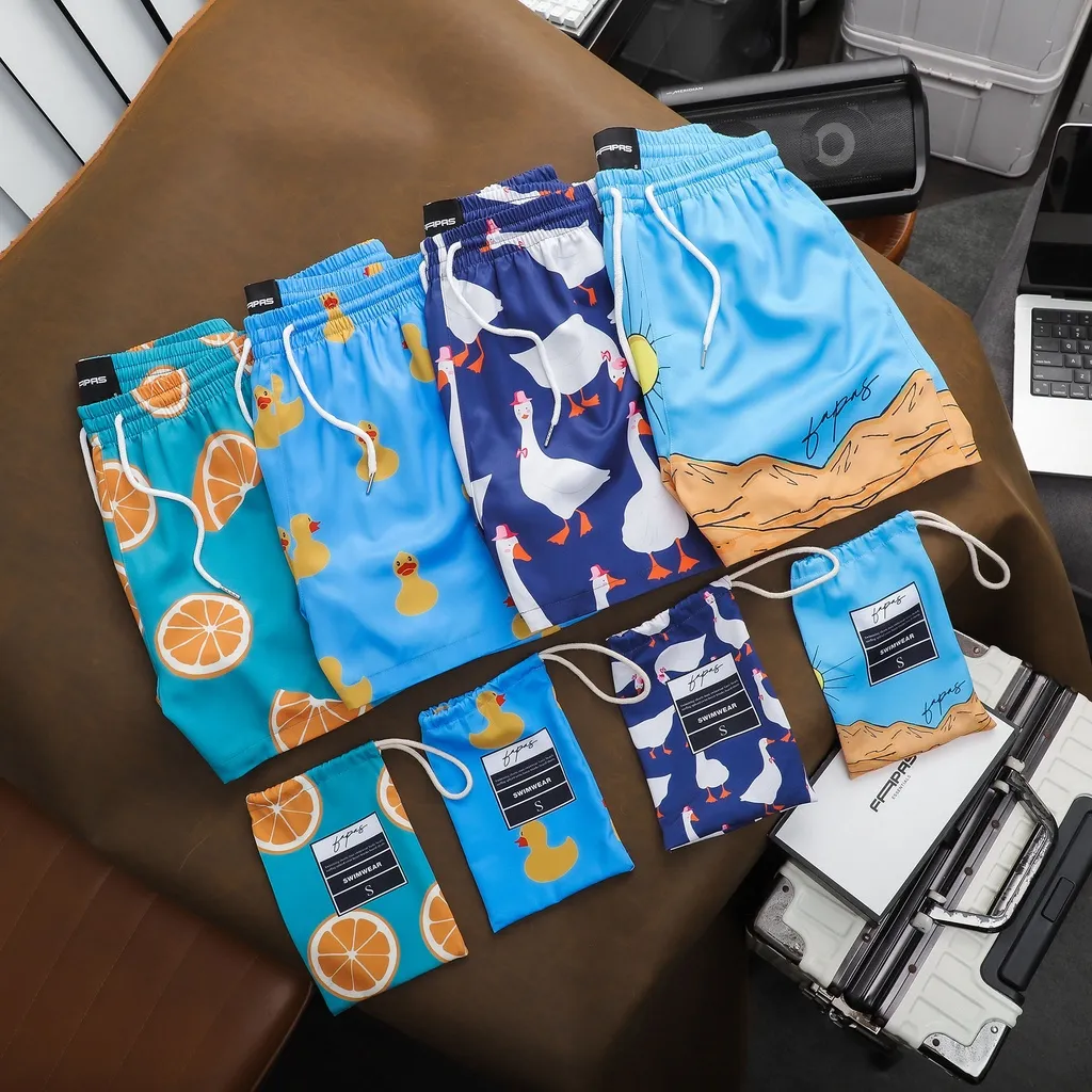 Ảnh Quần Shorts Biển Nam Chất Liệu Chéo Thái Mát Mẻ FAPAS Currant 1