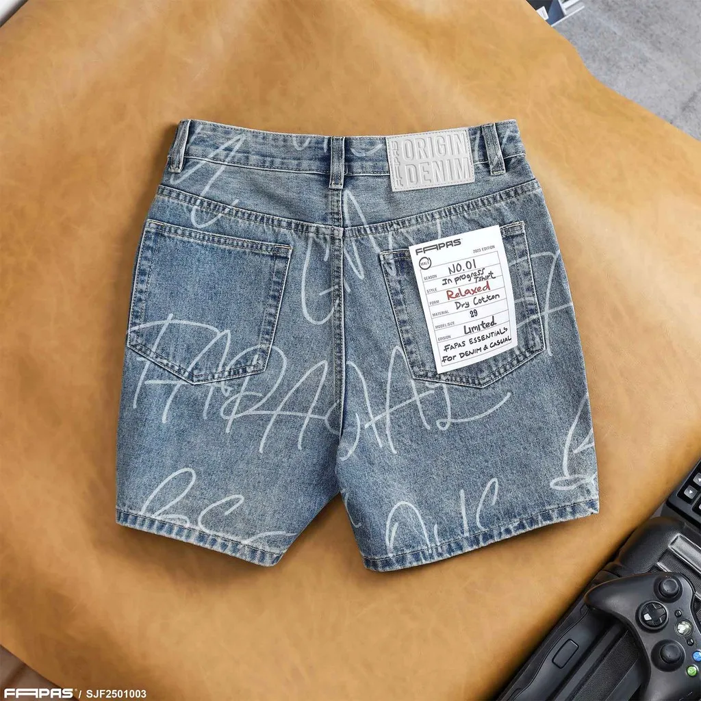 Ảnh Quần Shorts Nam Any Chất Jean Form Relaxed Fit Dài Trên Gối Chính Hãng Fapas 1