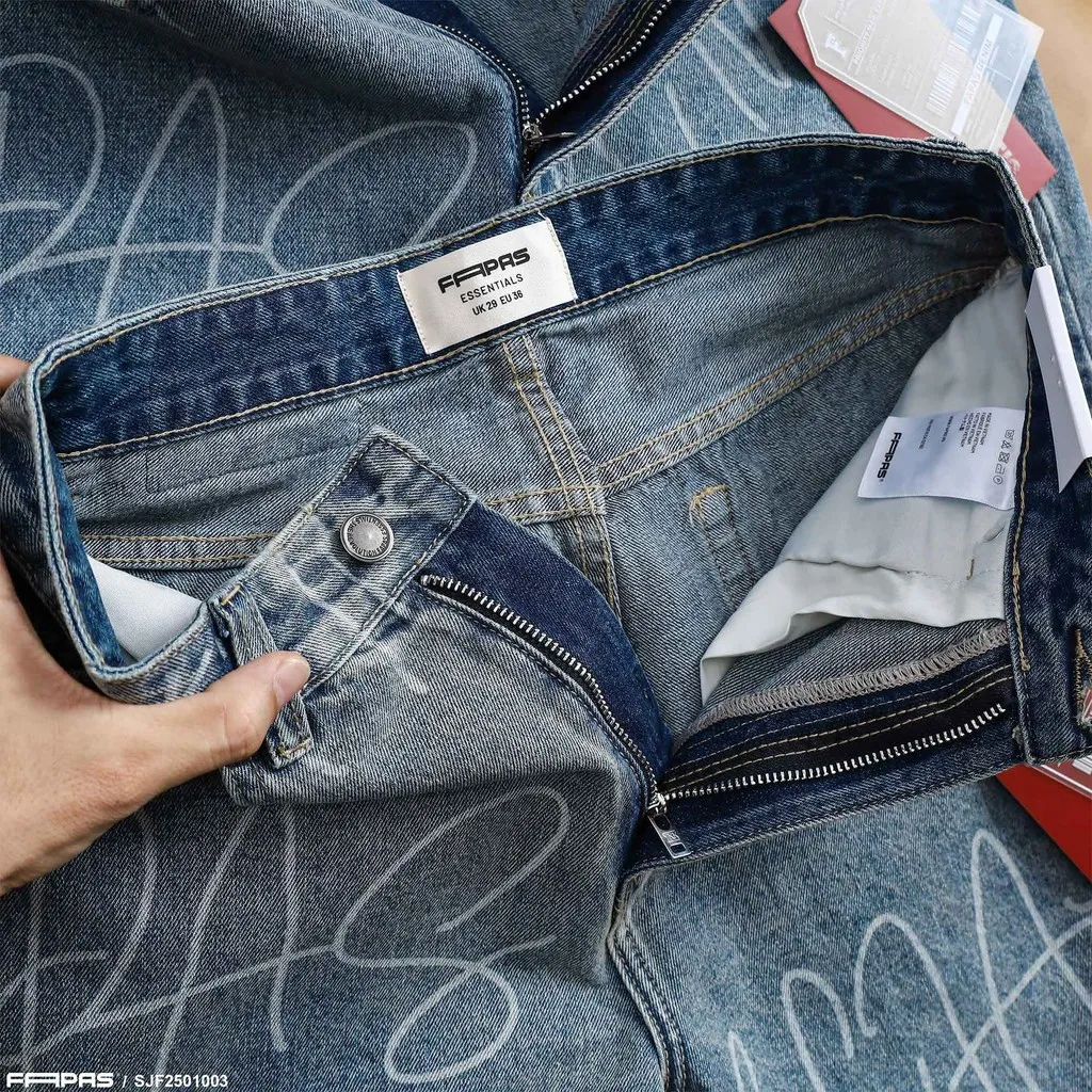 Ảnh Quần Shorts Nam Any Chất Jean Form Relaxed Fit Dài Trên Gối Chính Hãng Fapas 3