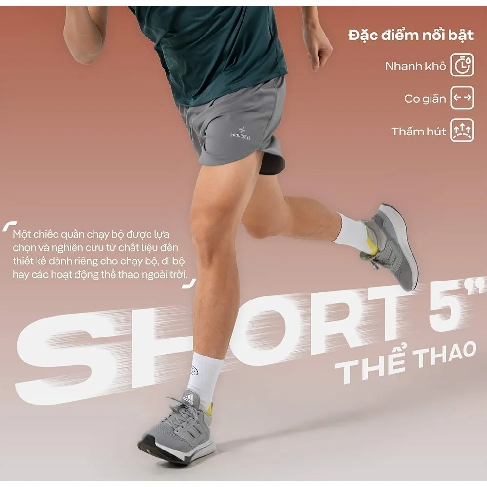 Ảnh Quần Shorts Nam thể thao chạy bộ 5" 7799 thoáng mát Coolmate 1