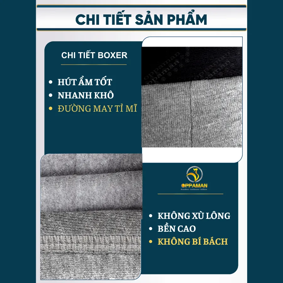 Ảnh Quần sịp đùi nam quần lót nam boxer quần lót boxer nam sịp đùi nam cao cấp Trunk Cotton OX2 OPPAMAN 3