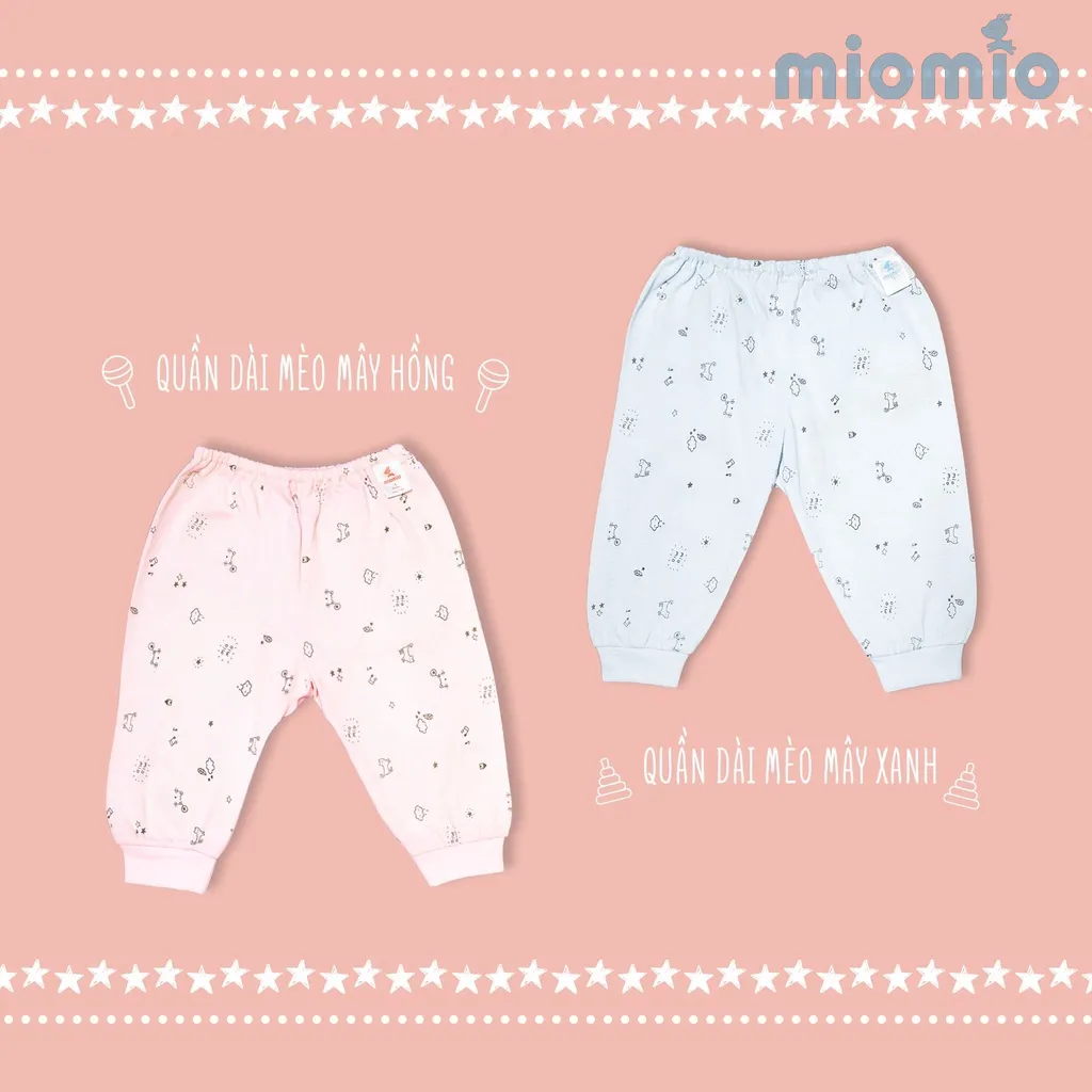 Ảnh Quần Sơ Sinh Dài Rã Đáy Bo MIOMIO - Cho Bé Trai, Bé Gái (Từ 0-24 tháng), Vải Cotton 3