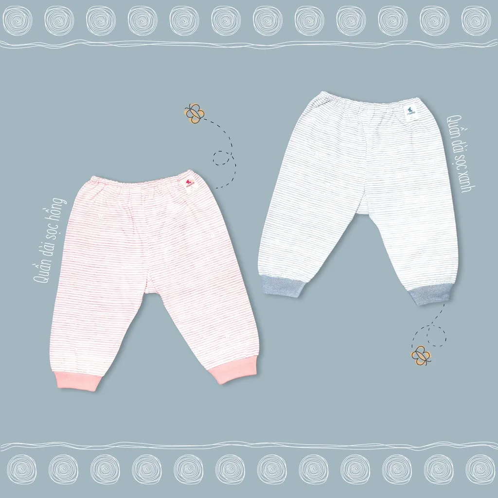 Ảnh Quần Sơ Sinh Dài Rã Đáy Bo MIOMIO - Cho Bé Trai, Bé Gái (Từ 0-24 tháng), Vải Cotton 4