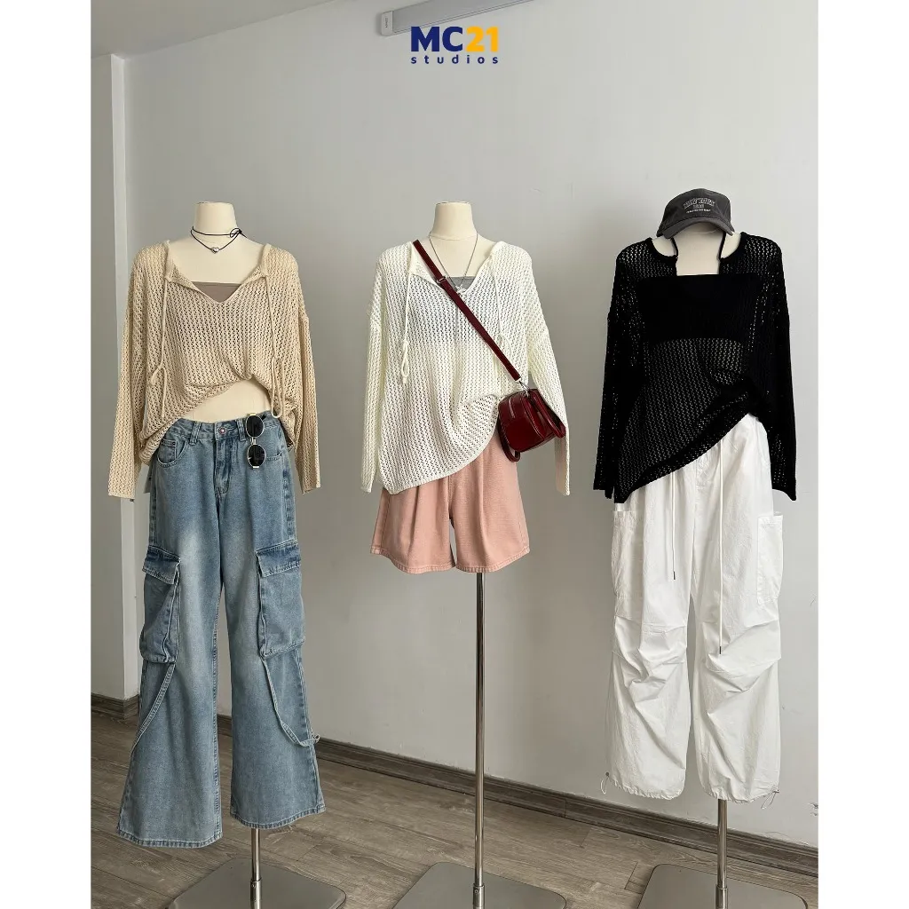 Ảnh Quần sooc jeans MC21.STUDIOS dáng lửng short Unisex Ulzzang Streetwear Hàn Quốc chất denim bò Q4116 2
