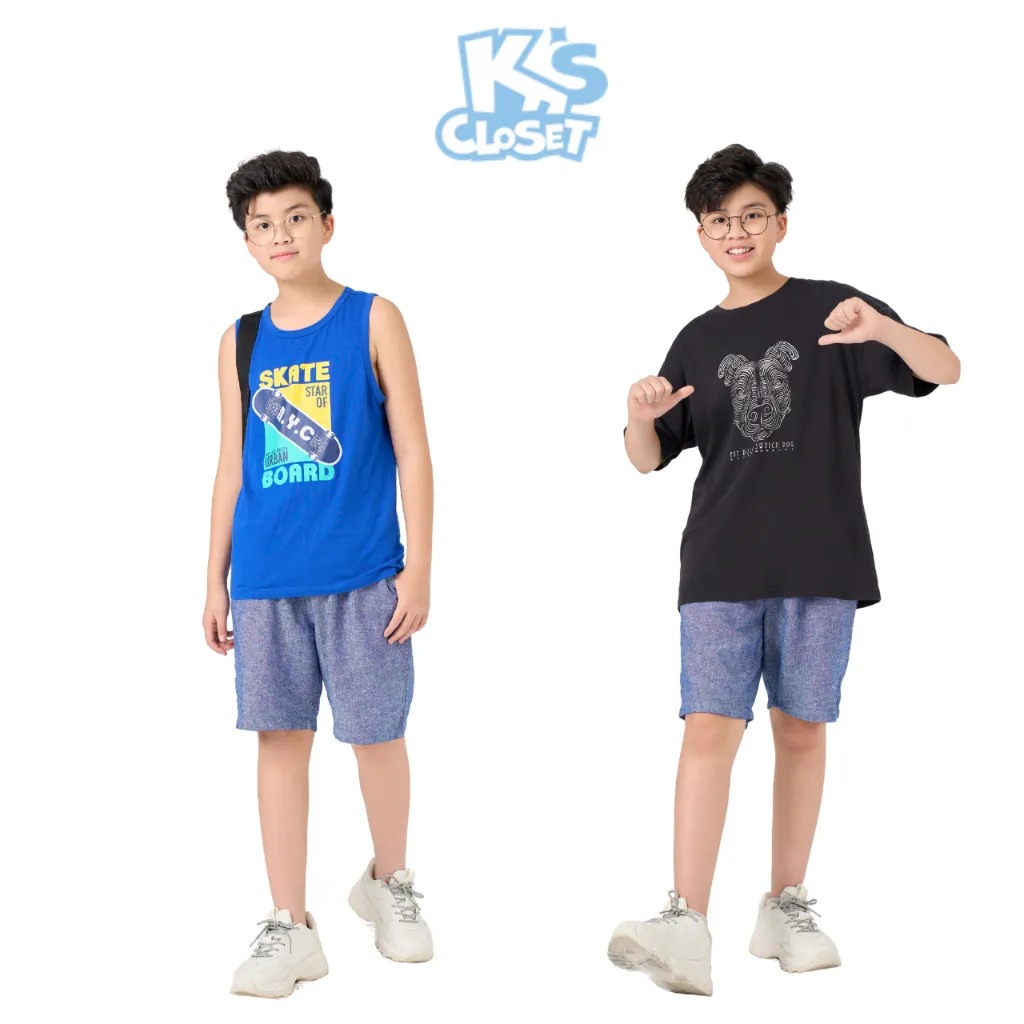 Ảnh Quần Sooc K's Closet Chất Liệu Vải Cotton Cho Bé Trai (2-14 tuổi) từ 10kg - 60kg E030FIS 4