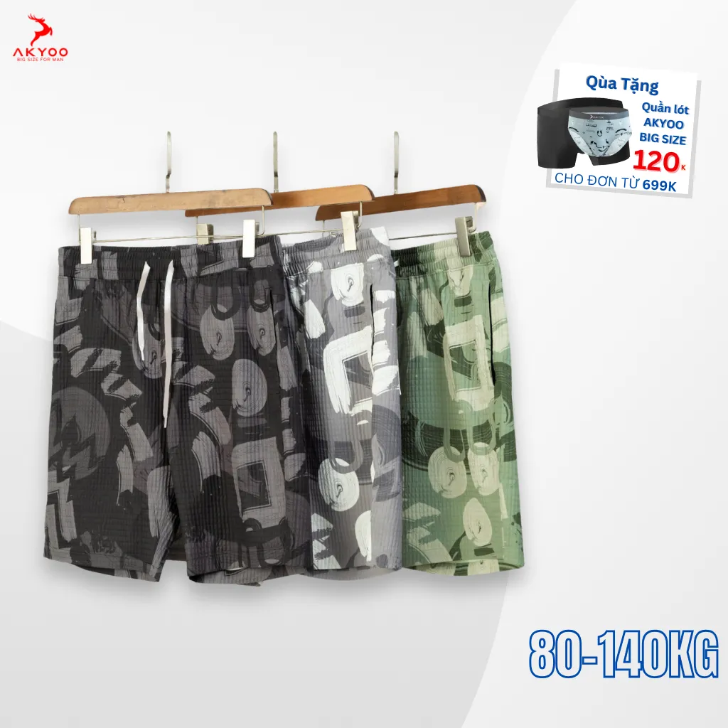 Ảnh Quần Sooc Thun Big Size Nam 80-140kg AKYOO Vải Thun Co Giãn, Thoải Mái - ST BIEN 1