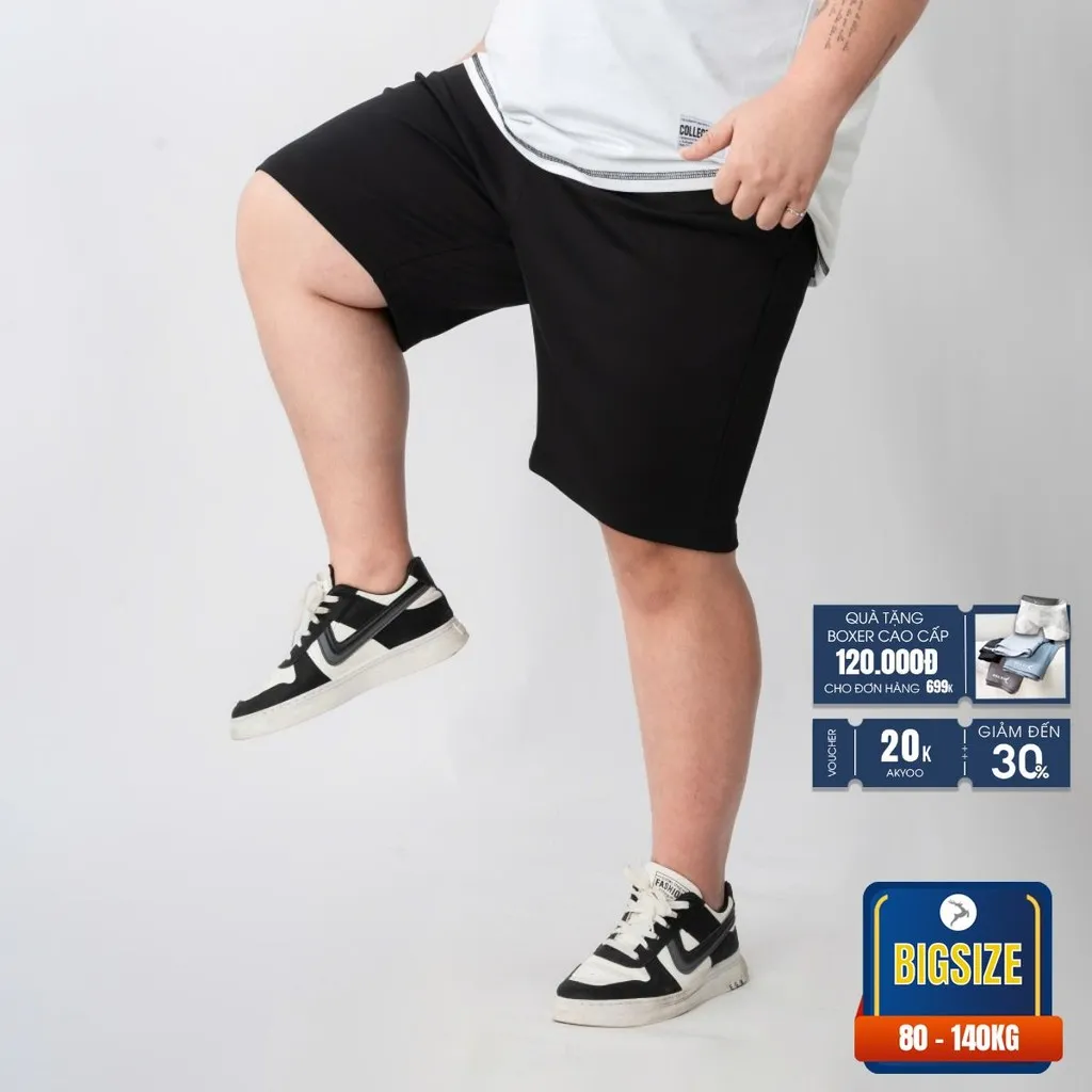 Ảnh Quần Sooc Thun Bigsize Nam 80-140kg - Thoáng Mát, Dễ Chịu - ST DEN TRON 2