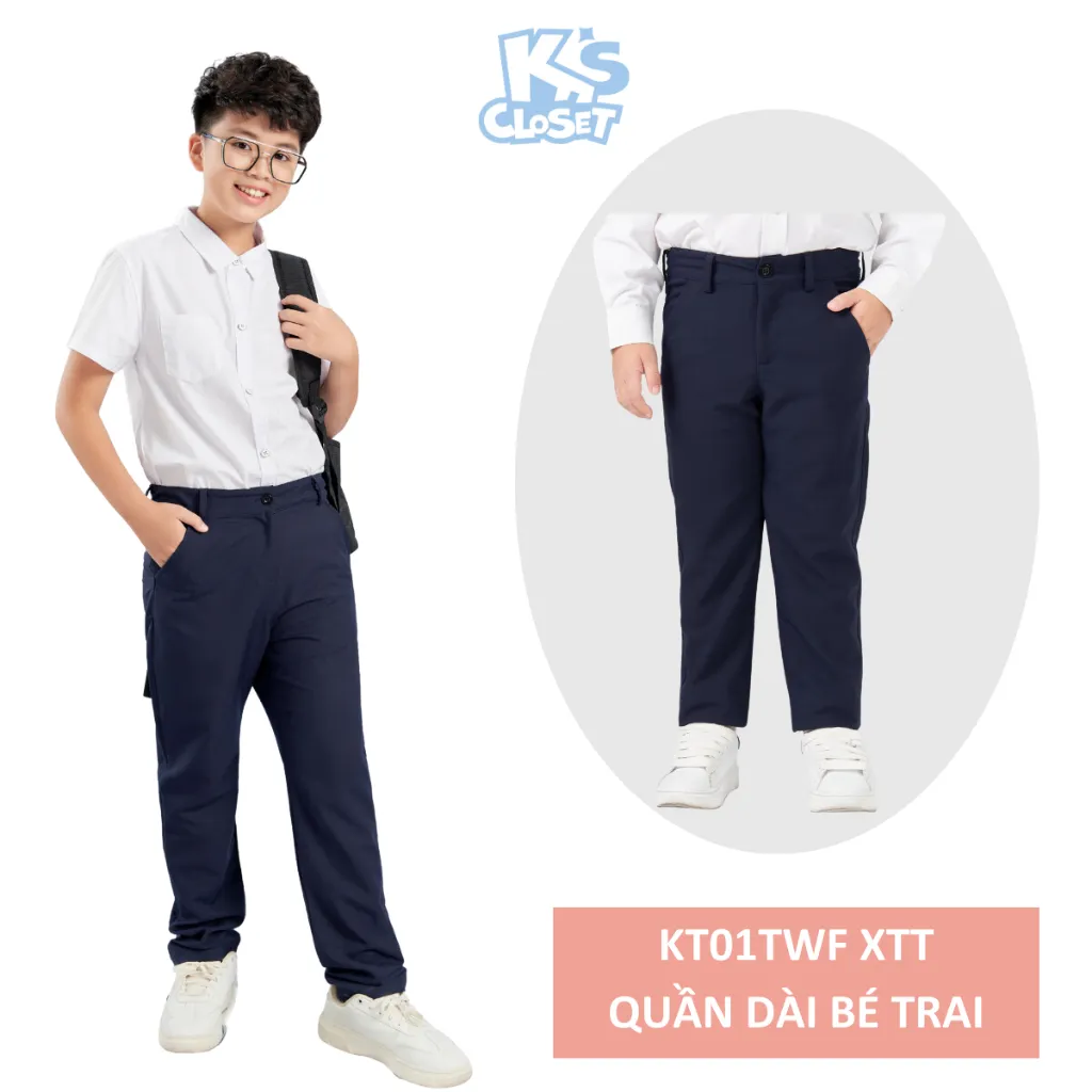 Ảnh Quần Sooc và Quần Dài Đồng Phục Cho Bé Trai Từ 19 - 52kg (6-14 tuổi) KT01THF/ KT05FOS 3