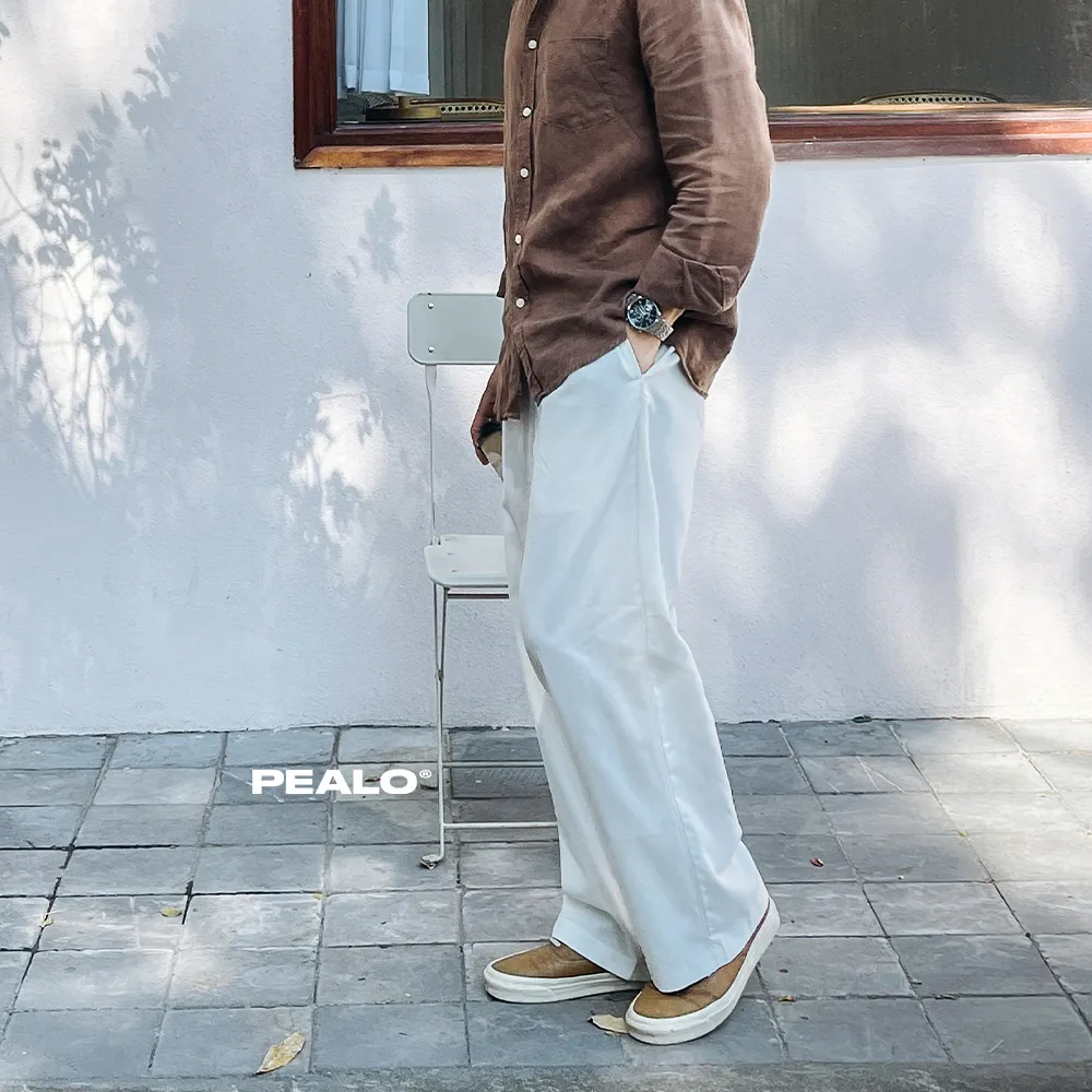 Ảnh Quần suông ống rộng nam nữ PEALO chất liệu linen thời trang cao cấp 4
