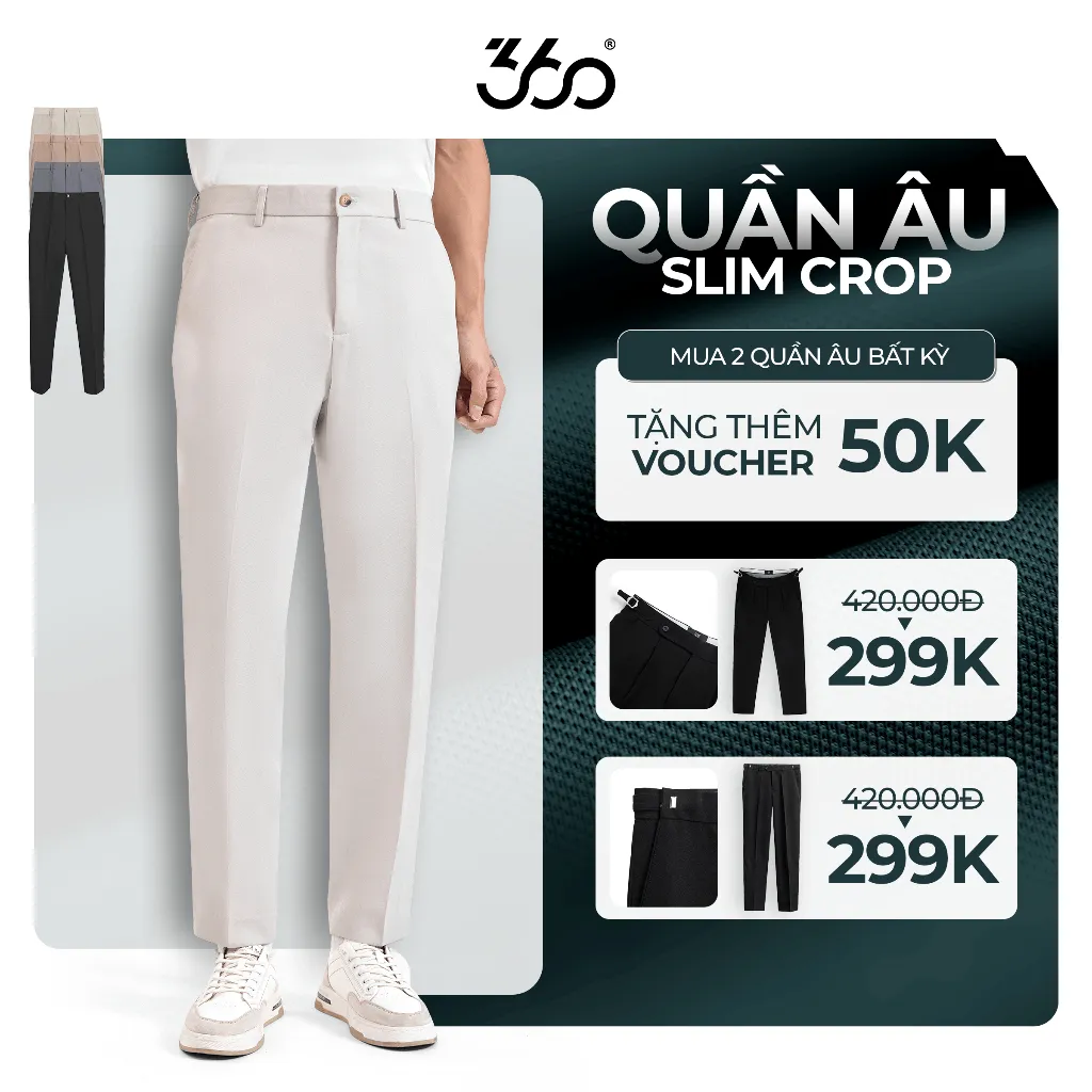 Ảnh Quần tây âu nam 360 Boutique vải Tuyết Hàn, ống đứng kiểu Hàn Quốc - QACOL420 1