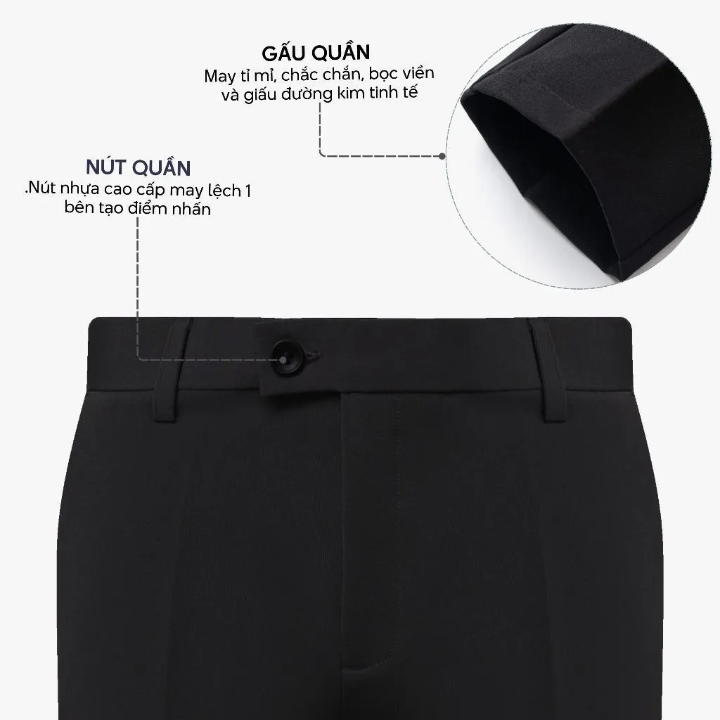 Ảnh Quần tây âu nam co giãn 4MEN QT058 form slimfit Hàn Quốc ống ôm đẹp, vải cao cấp không nhăn, 3 màu đen, xám, xanh đen 4